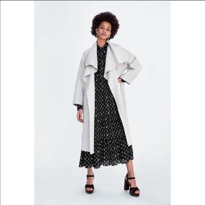 ZARA Wool Waterfall Jacket Light Grey